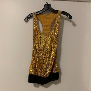 Gold Sequin Tank Top